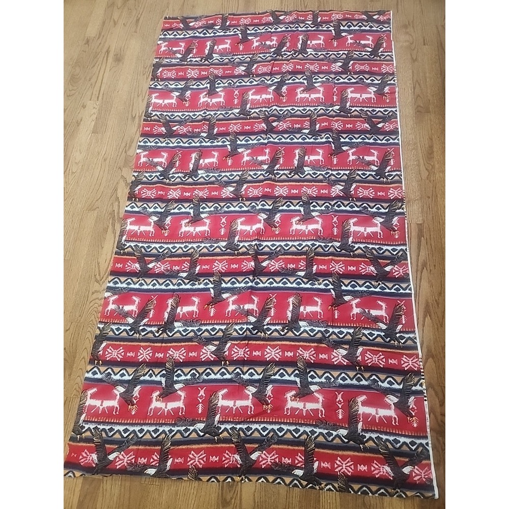2 yds/North Woods Native American Red Black Gold Eagle‎ Southwest Cotton Shamash
